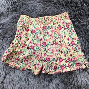 BOB | Girl's Pull On Ruffle Shorts | Yellow & Pink | Size 5/6